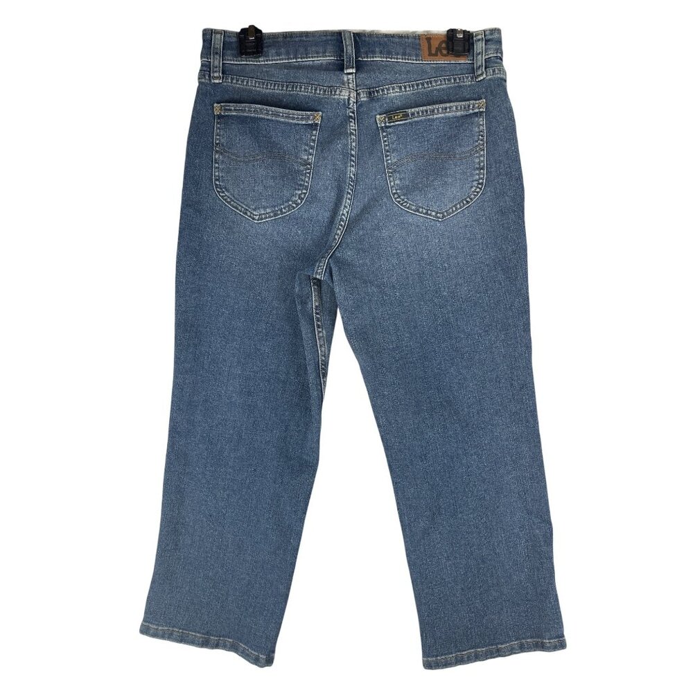 Lee Womens Size 8 Capri Jeans WILD CHARGE Cotton Blend Blue 23" inseam - Picture 2 of 4